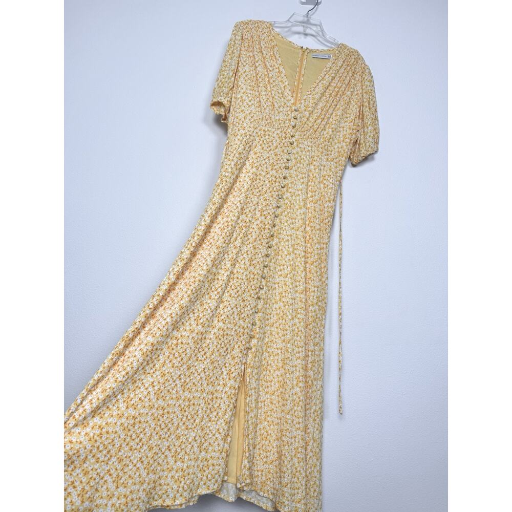 Faithfull The Brand Midi Dress Women’s Medium Floral Yellow Ari - Picture 3 of 14